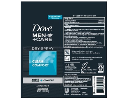 Dovemencleancomfortdrysprayap (Dove Men+care Dry Spray Clean Comfort 48hr+comfort Antiperspirant)
